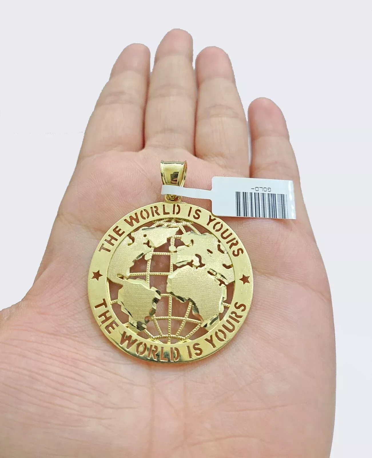 Real 10k Yellow GoldThe World is yours Charm Pendant 10kt for Chain