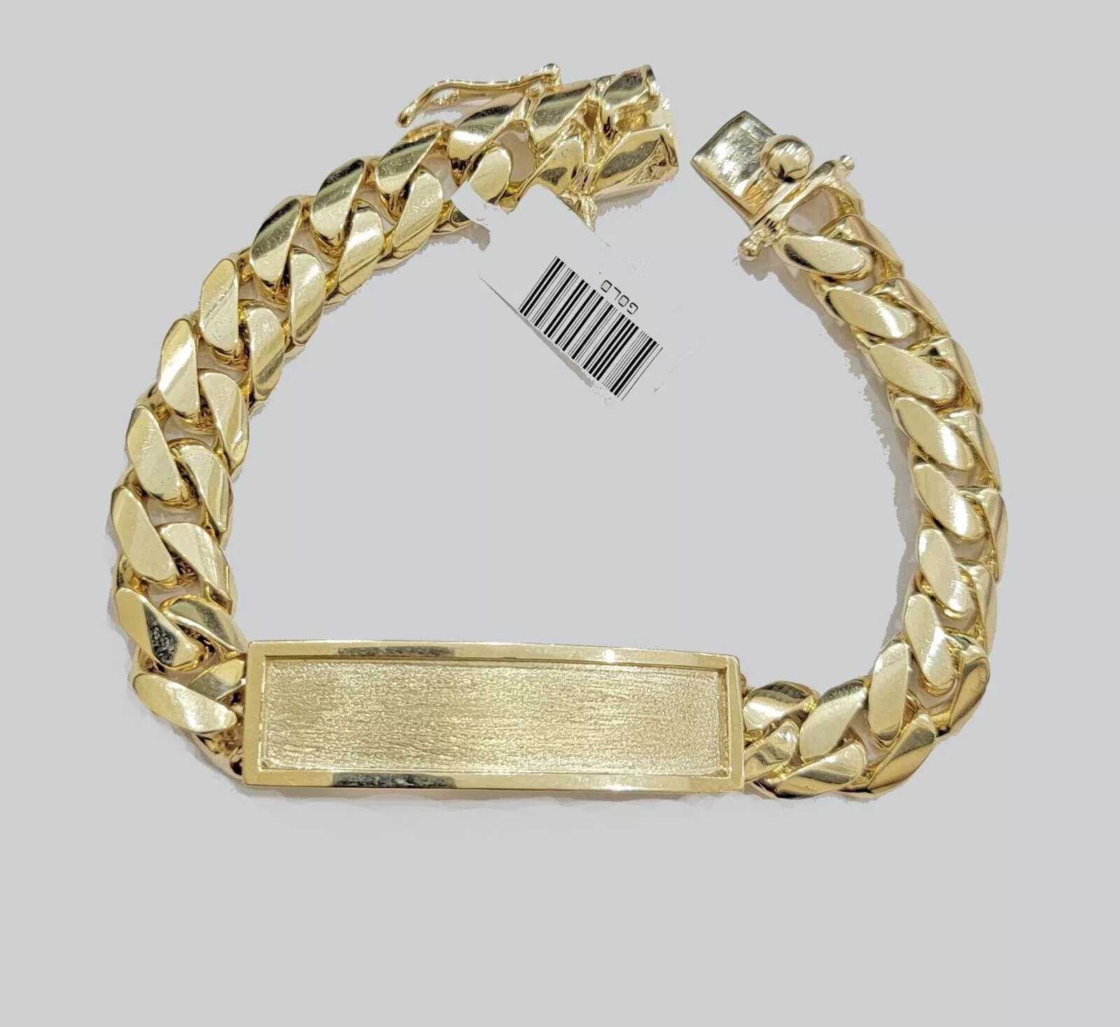 Real 10kt Yellow Gold Solid Miami Cuban Link BraceletMen's 8.5'' 11mm Box Lock