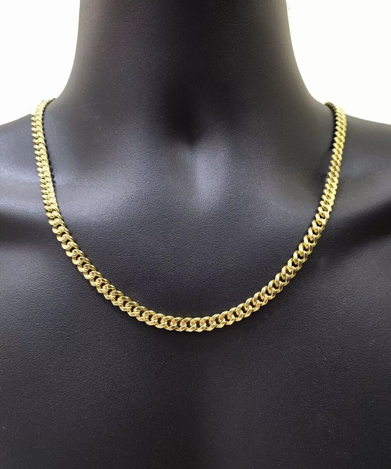 Real 14k Yellow Gold Miami Cuban Link Chain 7mm 22" Necklace Box Lock