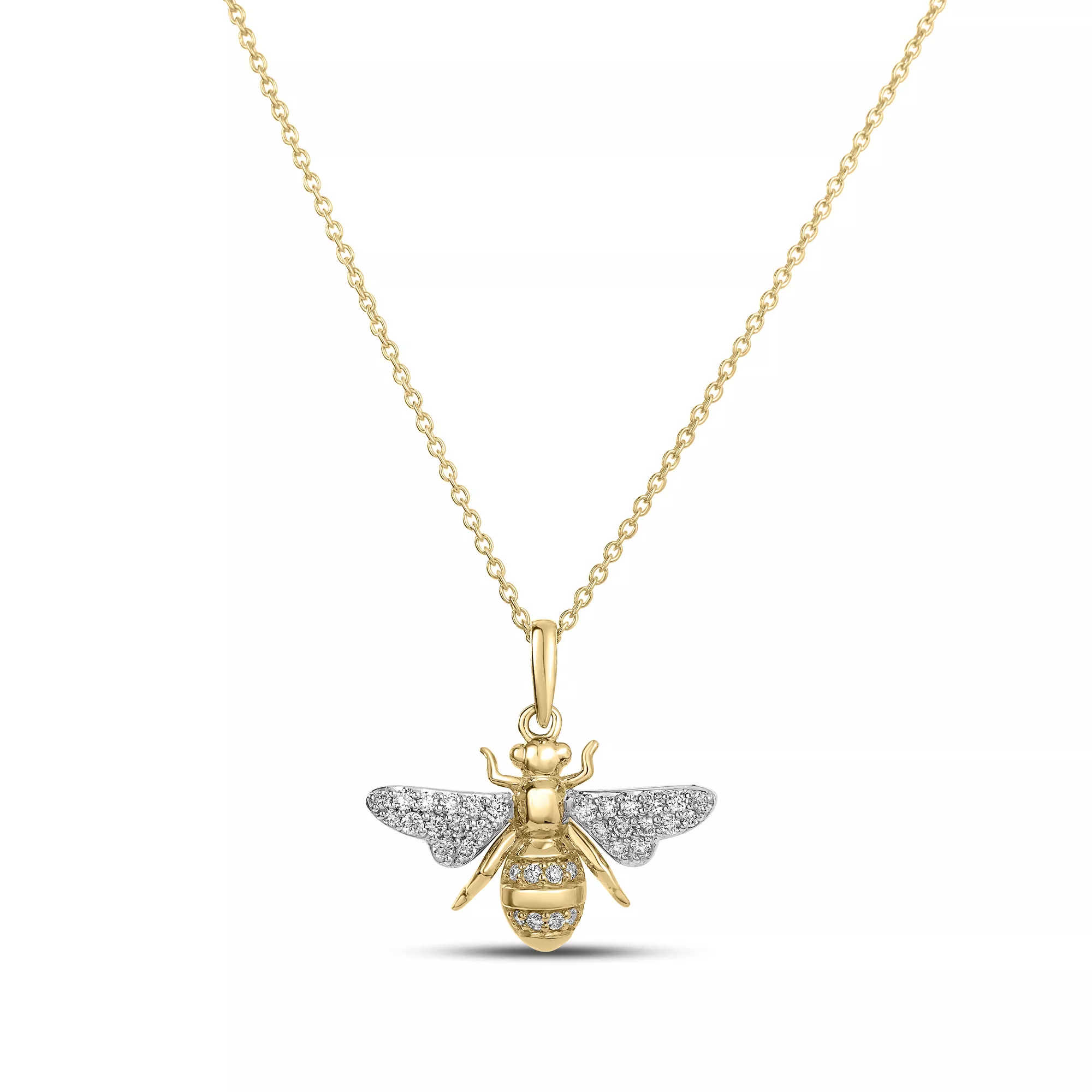 Roberto Coin 18K Yellow and White Gold Tiny Treasures Diamond Bumblebee Necklace