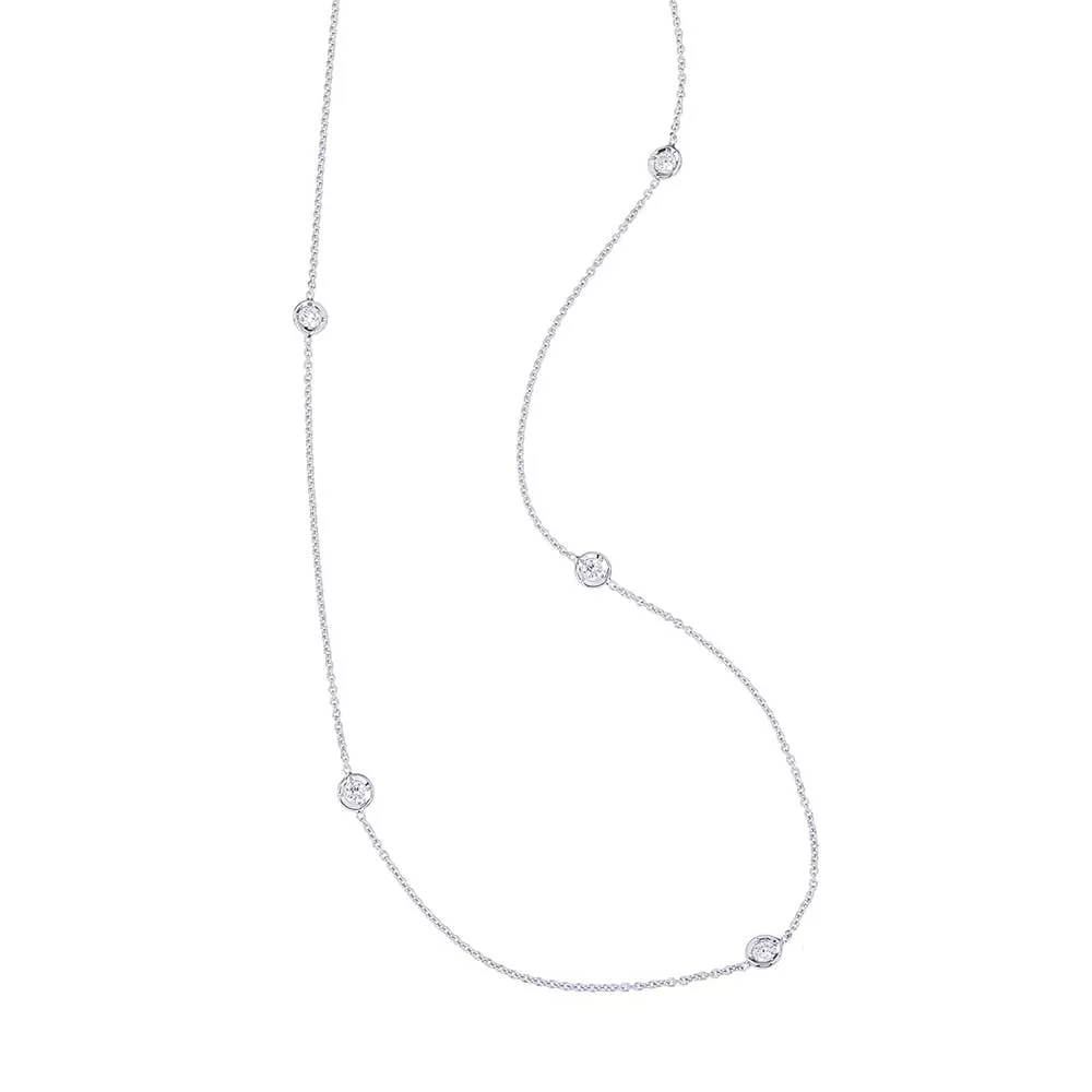 Roberto Coin Diamonds by the Inch 5-Station Diamond Necklace 18K