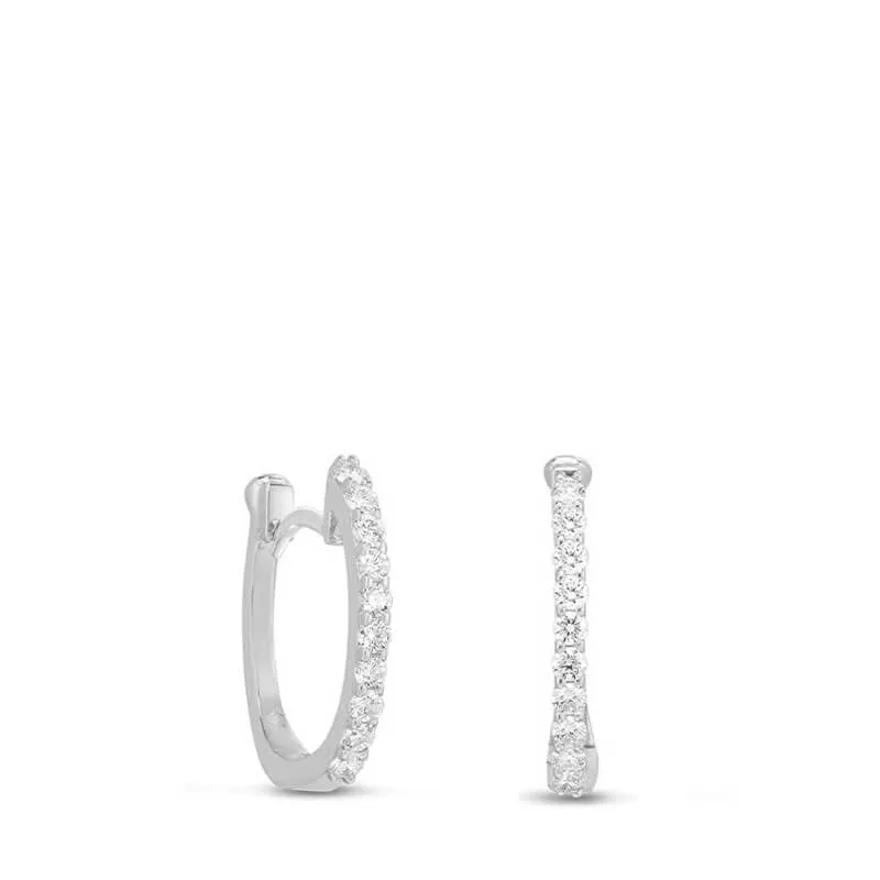 Roberto Coin Perfect Diamond Huggie Hoop Earrings 18K