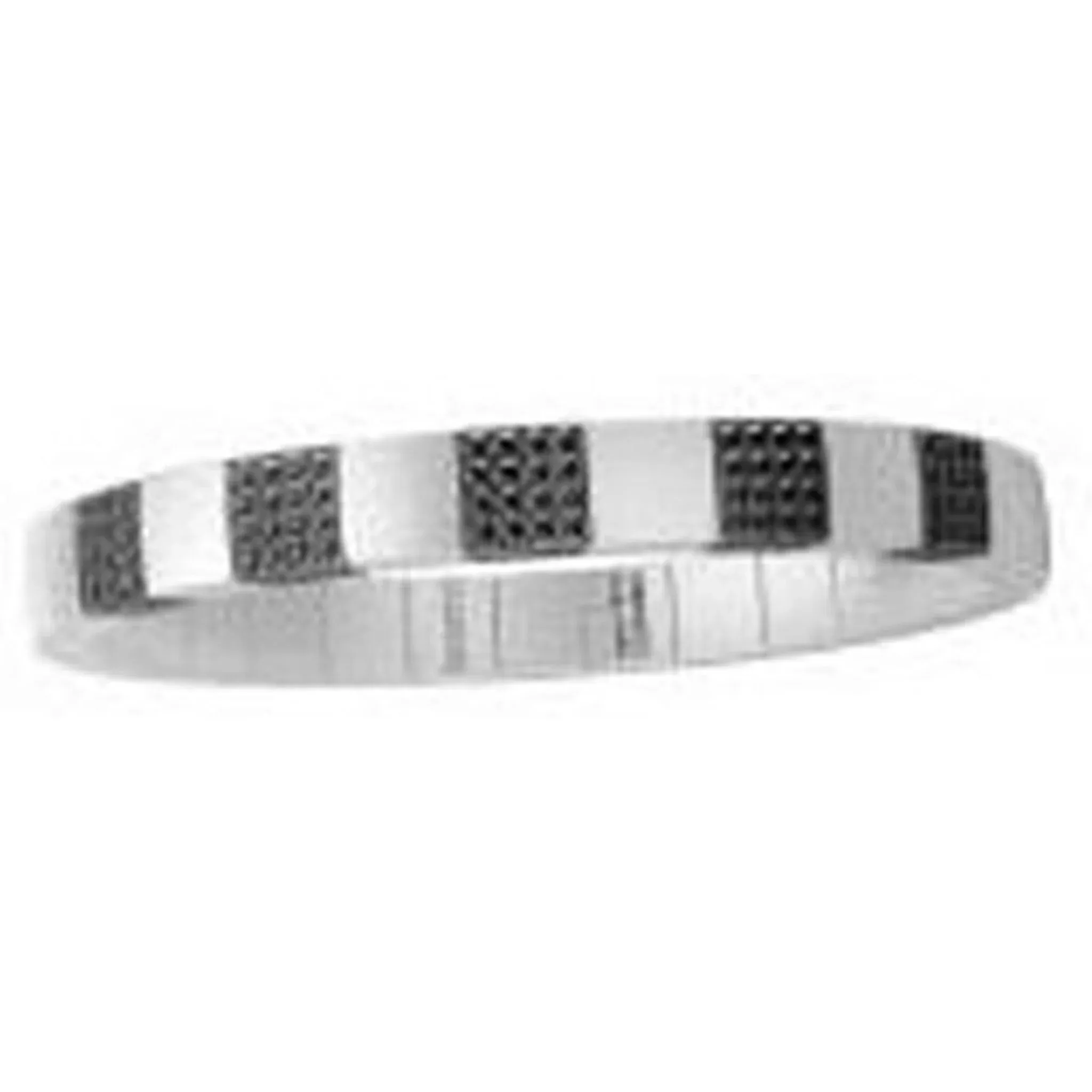 Roberto Demeglio - White Ceramic Stretch Bracelet With 5 Black Diamond Stations in 18K White Gold