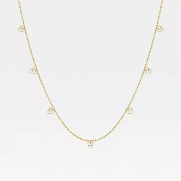 Romancing Trillion Lab Grown Diamond Dangle Fashion Necklace - 1.40 Total Carat Weight