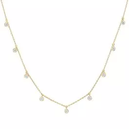 Round Dangling Diamond Fashion Necklace 14K Yellow Gold