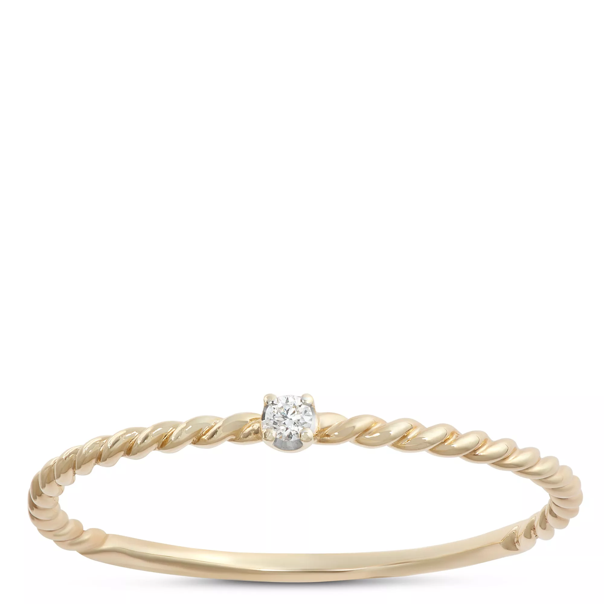 Round Diamond Promise Ring, 14K Yellow and White Gold