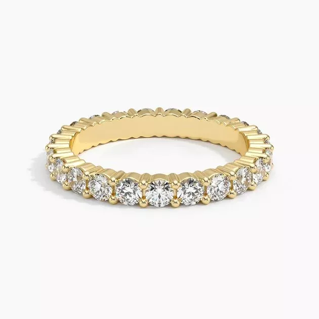Round Lab Diamond 2 -8 Total Carat Weight Eternity Bands - D-F Color, VS+ Clarity
