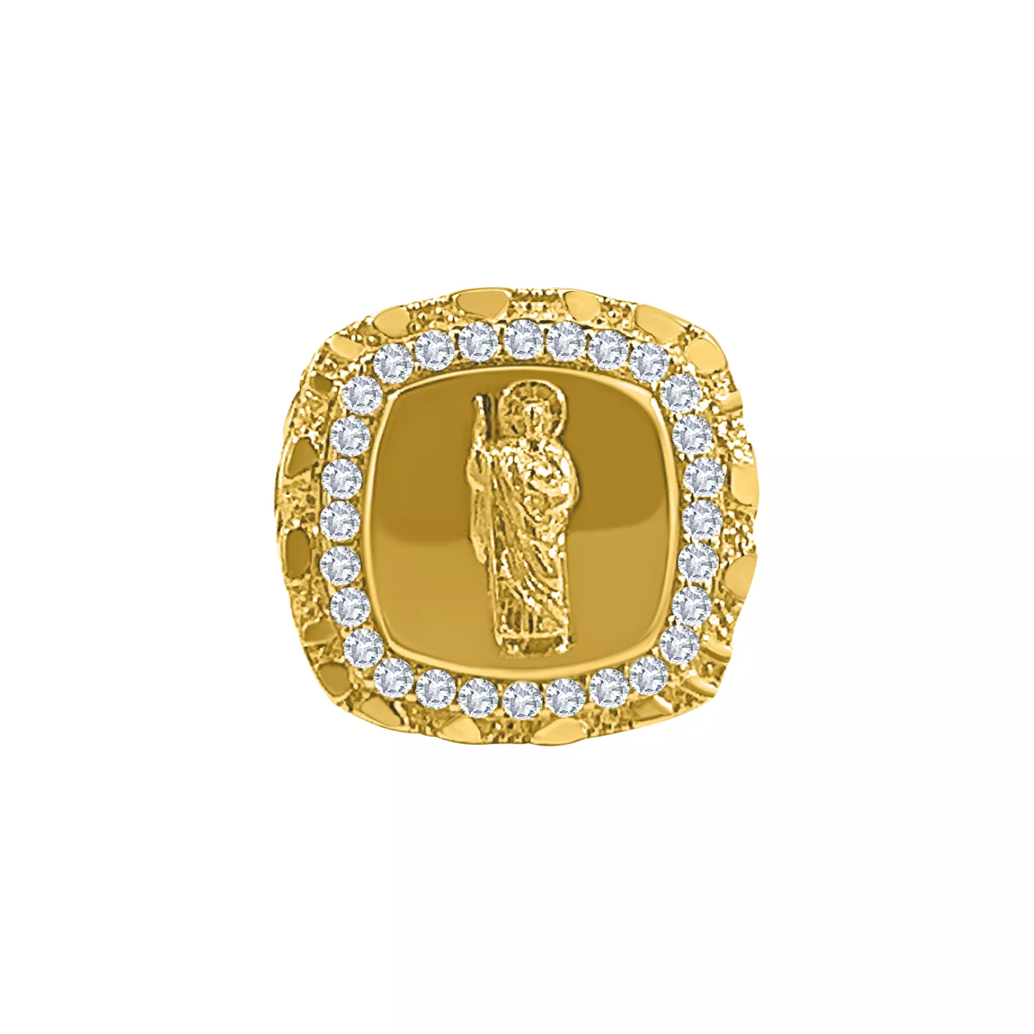 Saint Jude Gold Nugget Sytle Ring
