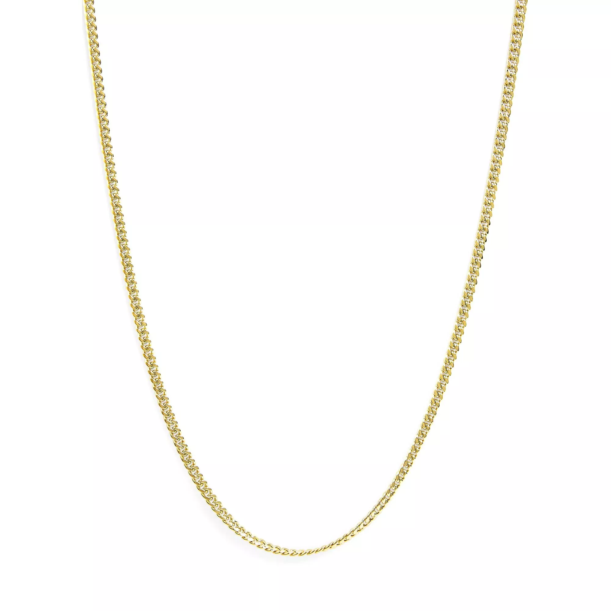 Semi-Solid 14K Yellow Gold 4.5mm Miami Cuban Chain Necklace - Unisex Chain