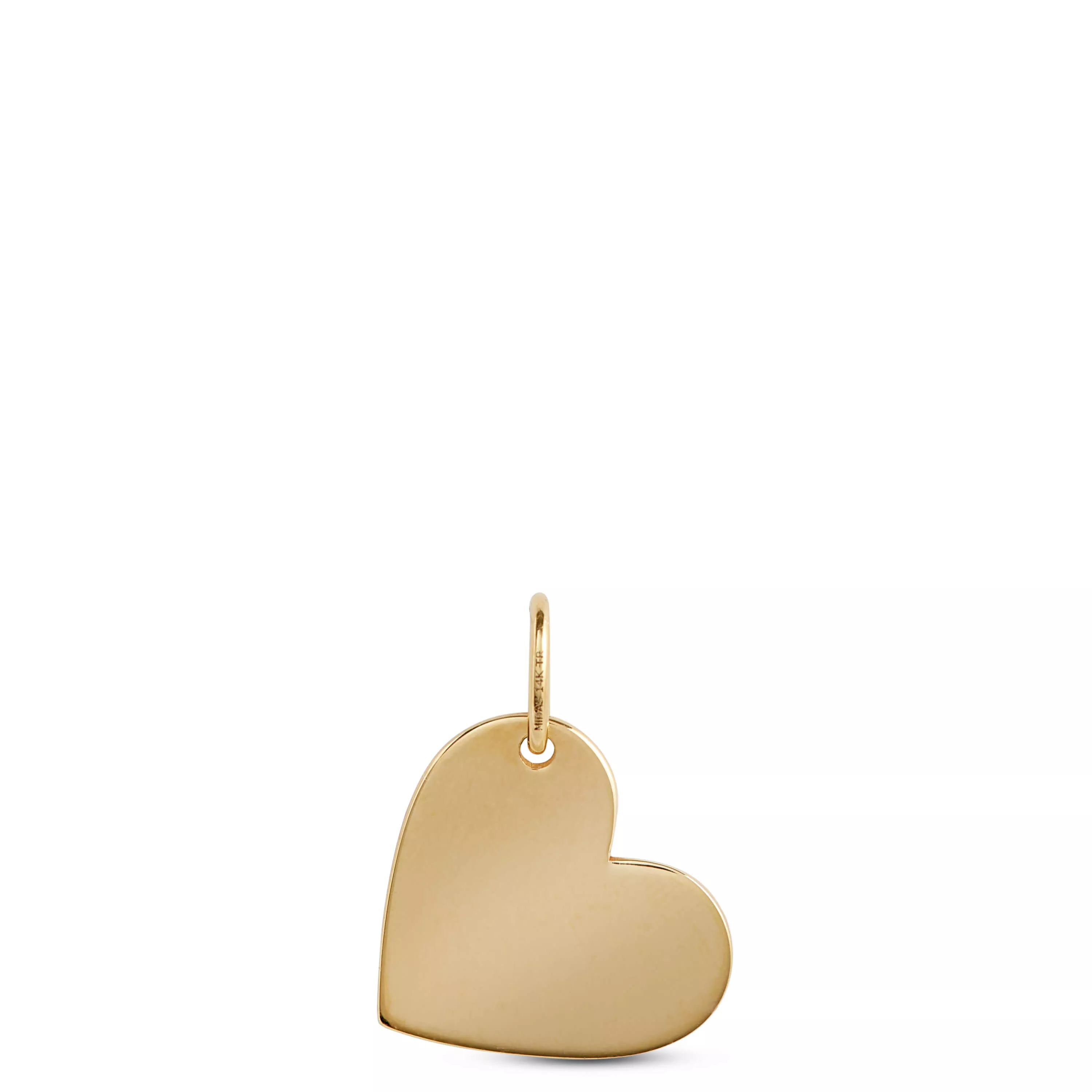 Slanted Heart Disk, 14K Yellow Gold, 13mm