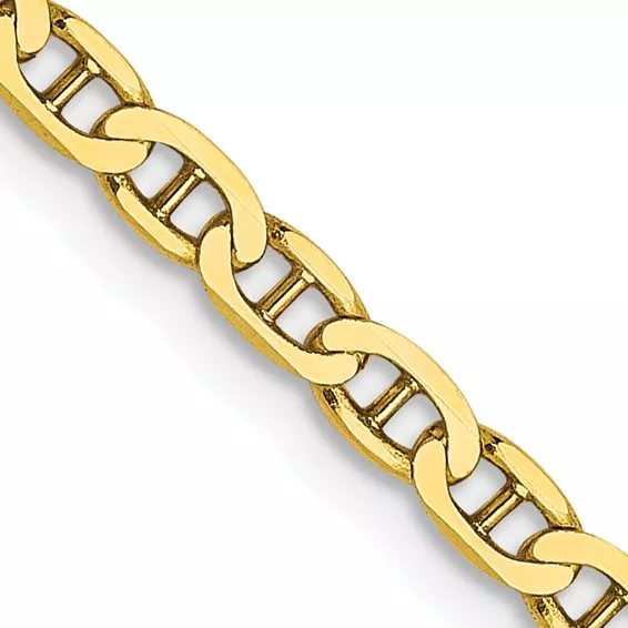 Solid 10K Yellow Gold 20″ Flat Anchor Chain, 2.4mm, 4.73 Grams