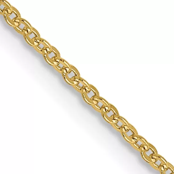 Solid 10K Yellow Gold 24″ Flat Cable Chain, 1.1mm, 1.75 Grams