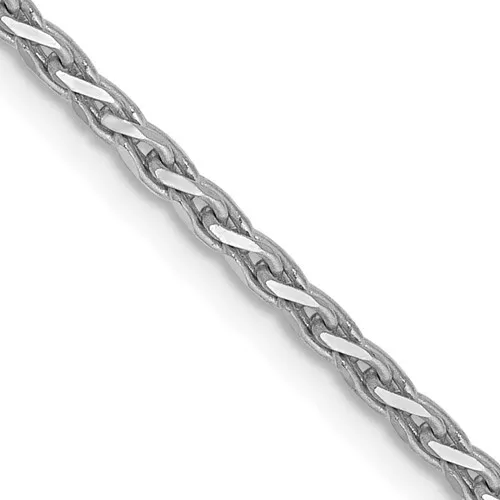 Solid 14K White Gold 22″ Diamond Cut Parisian Wheat Chain, 1.6mm, 7.88 Grams