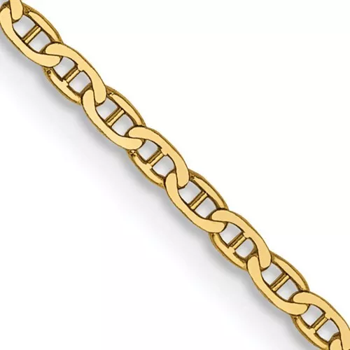 Solid 14K Yellow Gold 22″ Flat Anchor Chain, 1.5mm, 2.57 Grams