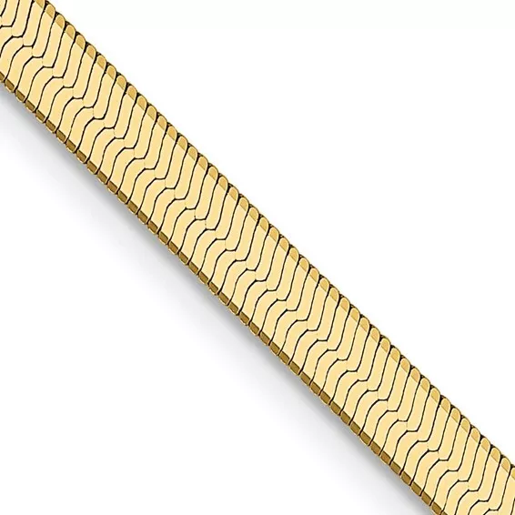 Solid 14K Yellow Gold 24″ Silky Herringbone Chain, 3mm, 7.91 Grams