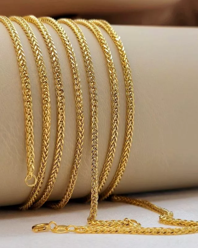 Solid 18K Gold Franco Chain Necklace 2mm 16-27.5 inch Length