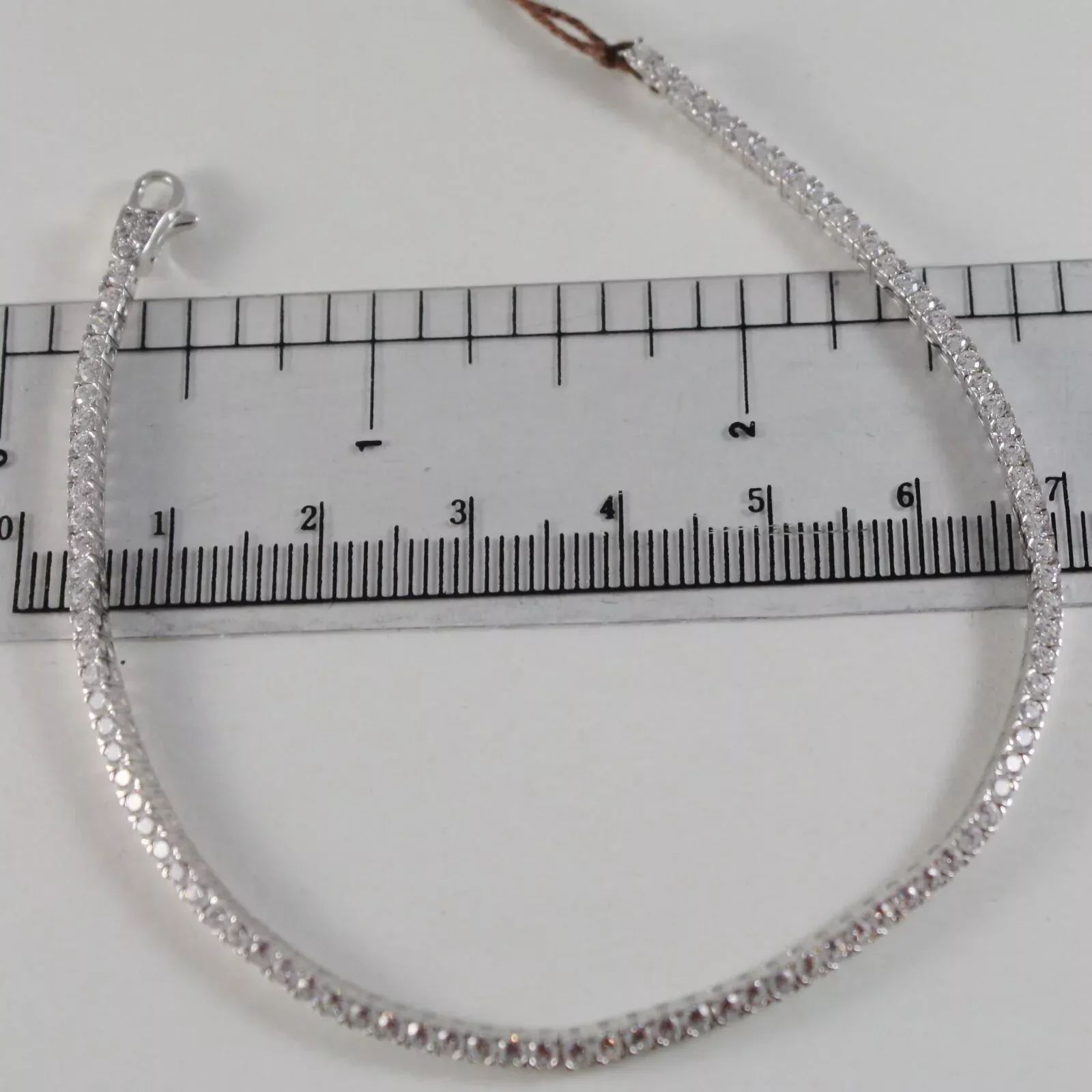 SOLID 18K WHITE GOLD TENNIS BRACELET WITH ZIRCONIA 2.75 CARATS