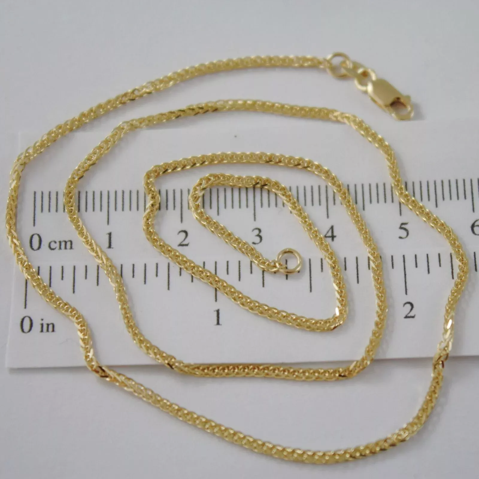 SOLID 18K YELLOW GOLD CHAIN NECKLACE 2MM EAR SQUARE LINK 19.69 IN, MADE IN ITALY