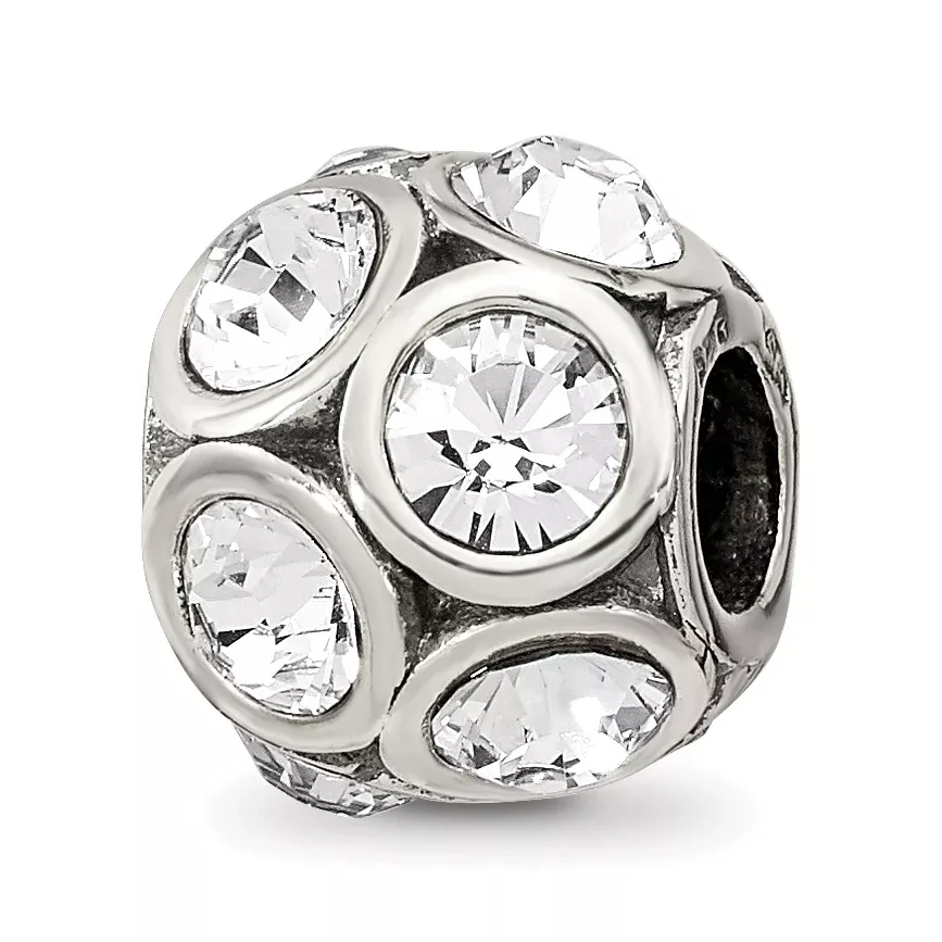 Sterling Silver 925 April Birthstone Bead with Preciosa Crystal