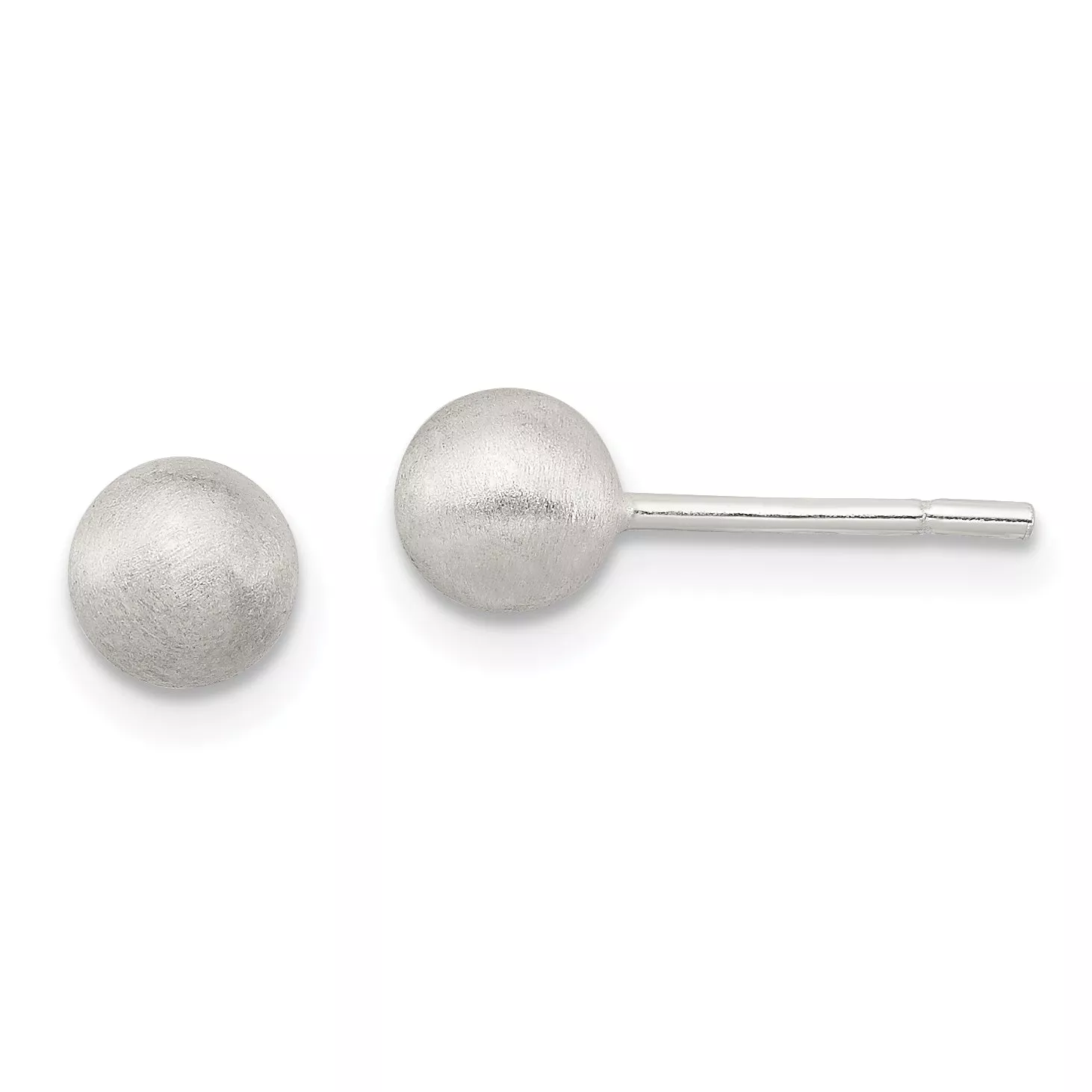 Sterling Silver 925 Laser-Cut Ball Earrings with Brushed Finish