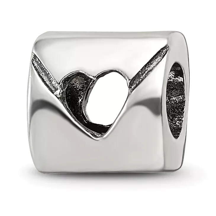 Sterling Silver 925 Love Note Bead with Polished Finish Solid and Elegant Design