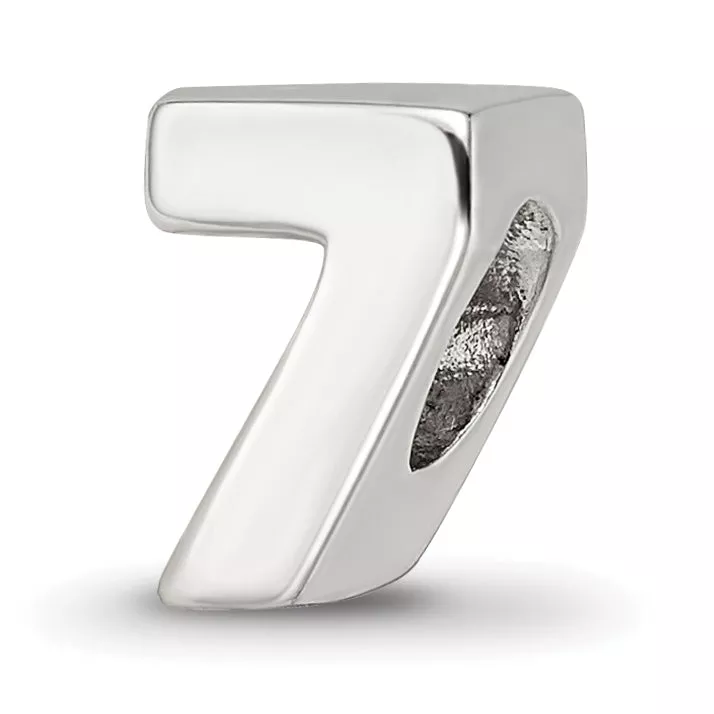 Sterling Silver 925 Number 7 Bead with Polished Finish