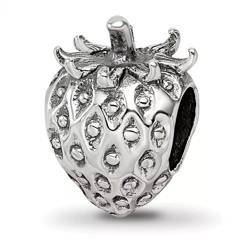 Sterling Silver 925 Strawberry Bead with Antiqued Finish Solid Craftsmanship