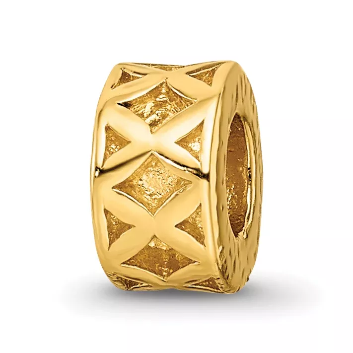 Sterling Silver Gold-Plated Spacer Bead with Polished Finish for Elegant Jewelry
