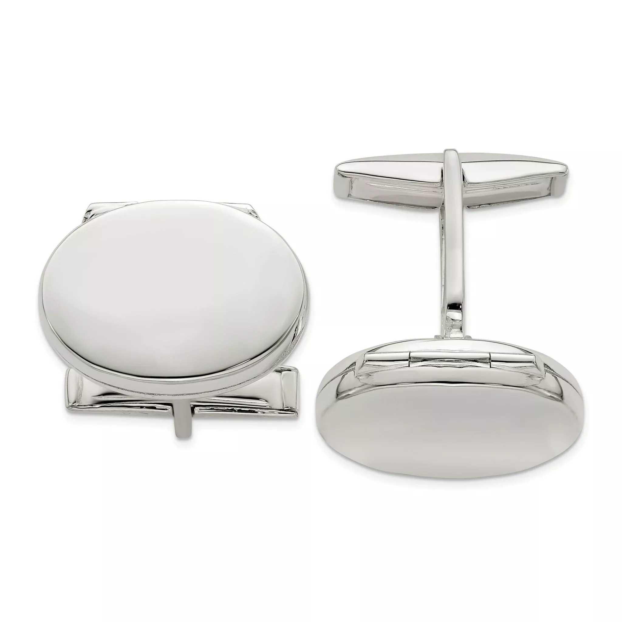 Sterling Silver Oval Locket Cuff Links