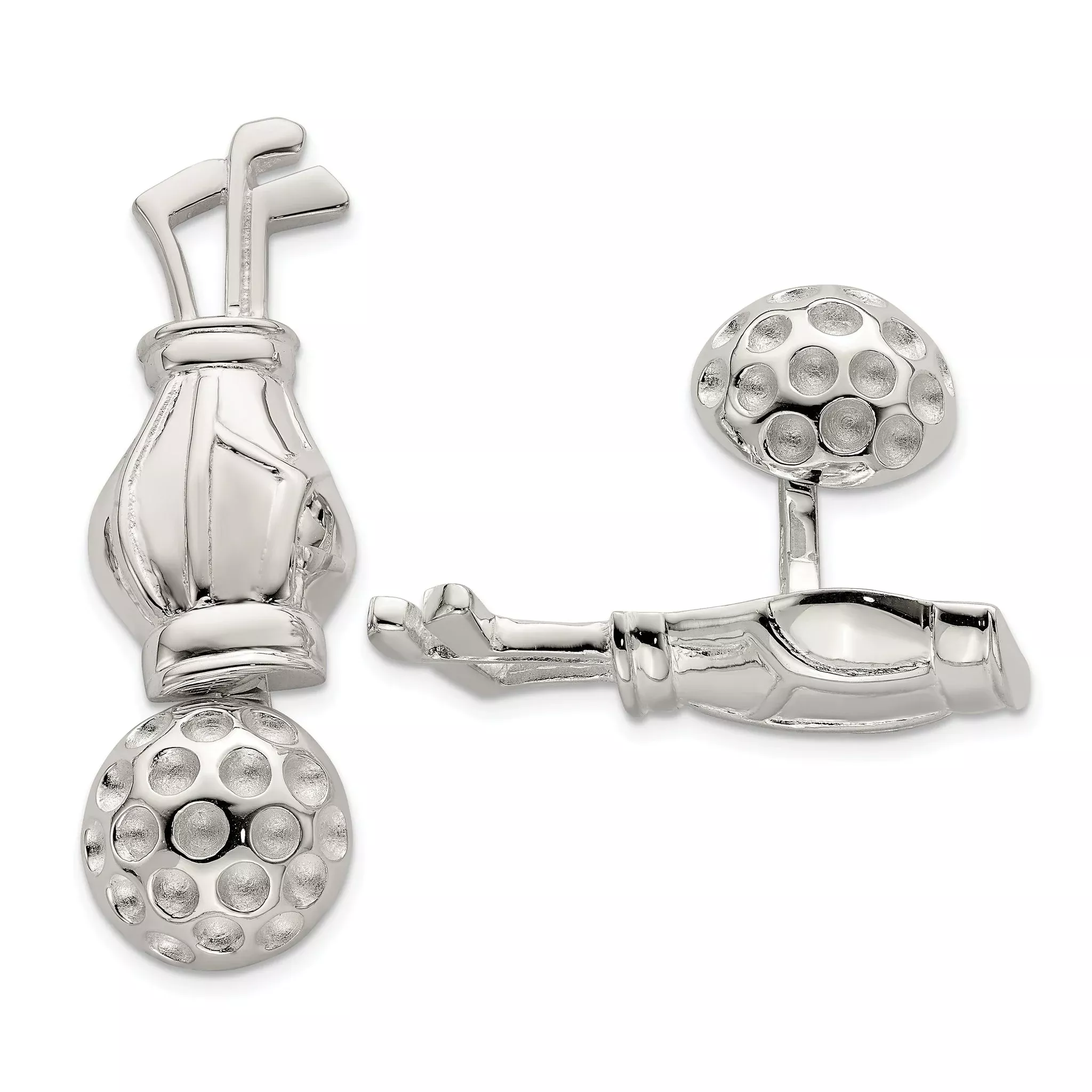 Sterling Silver Reversible Golf Cuff Links