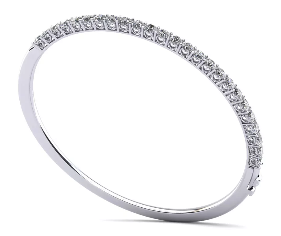 Stylish Sweetheart Bangle Bracelet 1.55 Carat Total Weight
