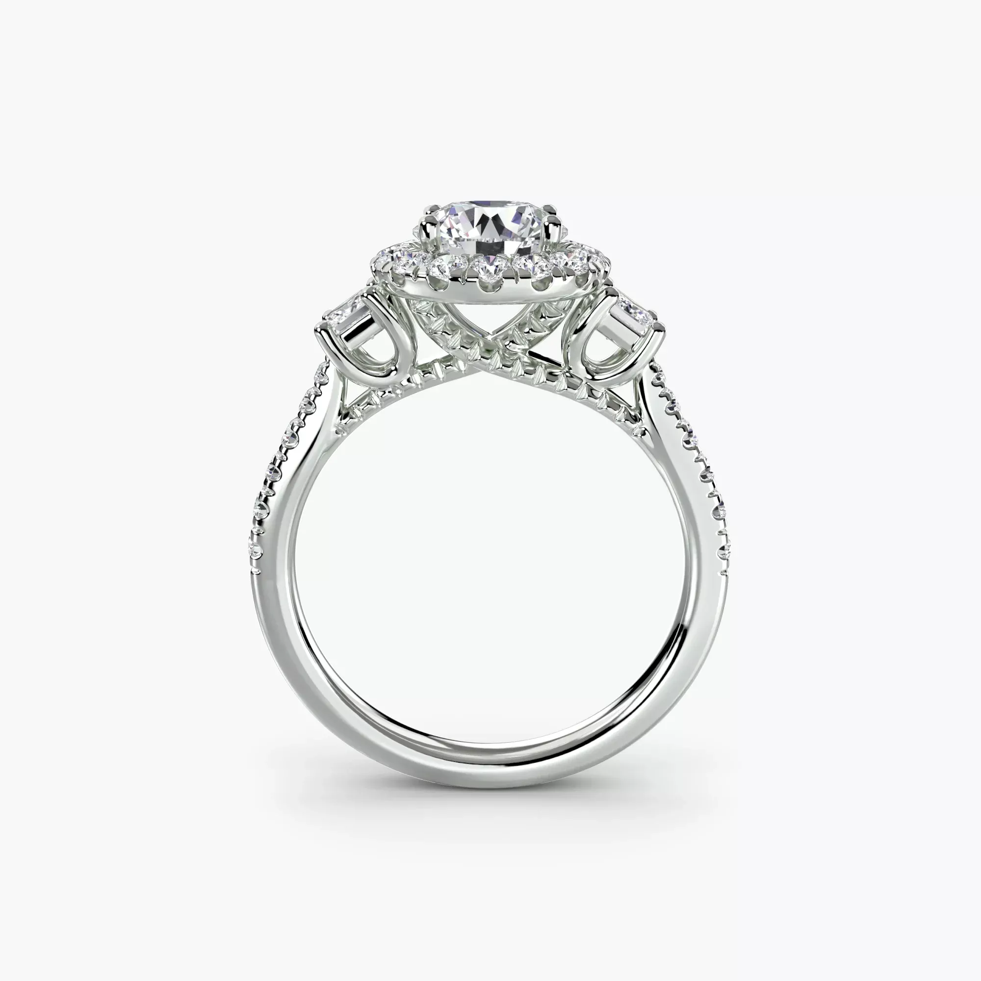 Three-Stone Ring with Halo 2
