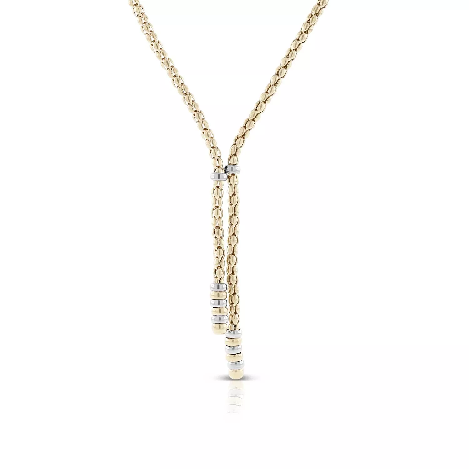 Toscano Beaded Lariat Necklace 14K