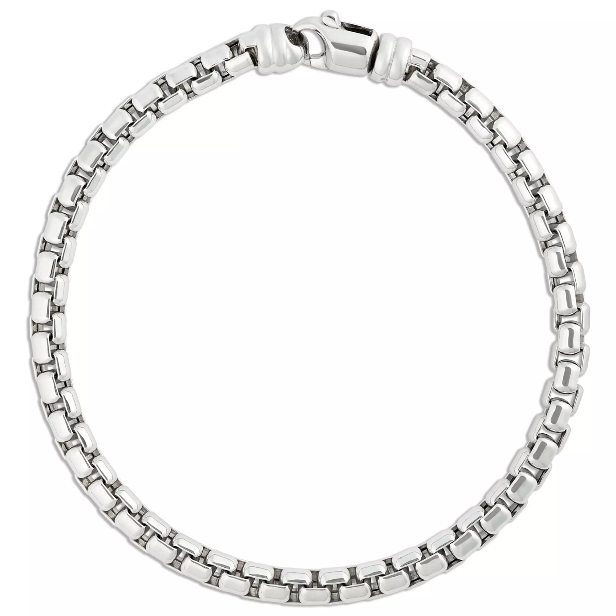 Toscano Classic Round Box Link Bracelet, Stainless Steel