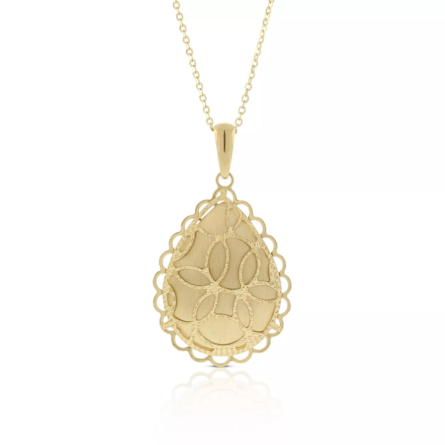 Toscano Drop Shape Pendant 14K