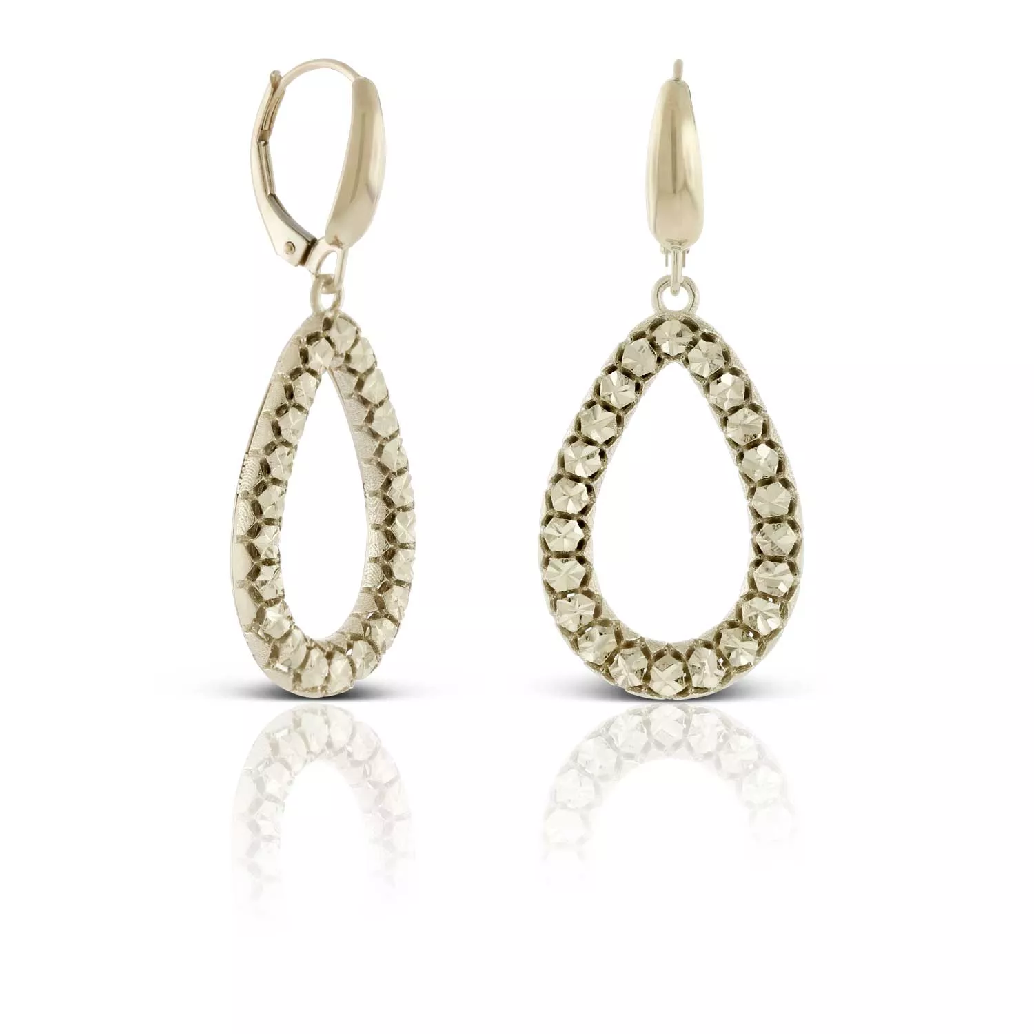 Toscano Open Pear Drop Earrings 14K