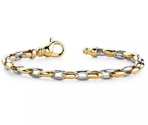 Two Tone Double Oval Link Bracelet