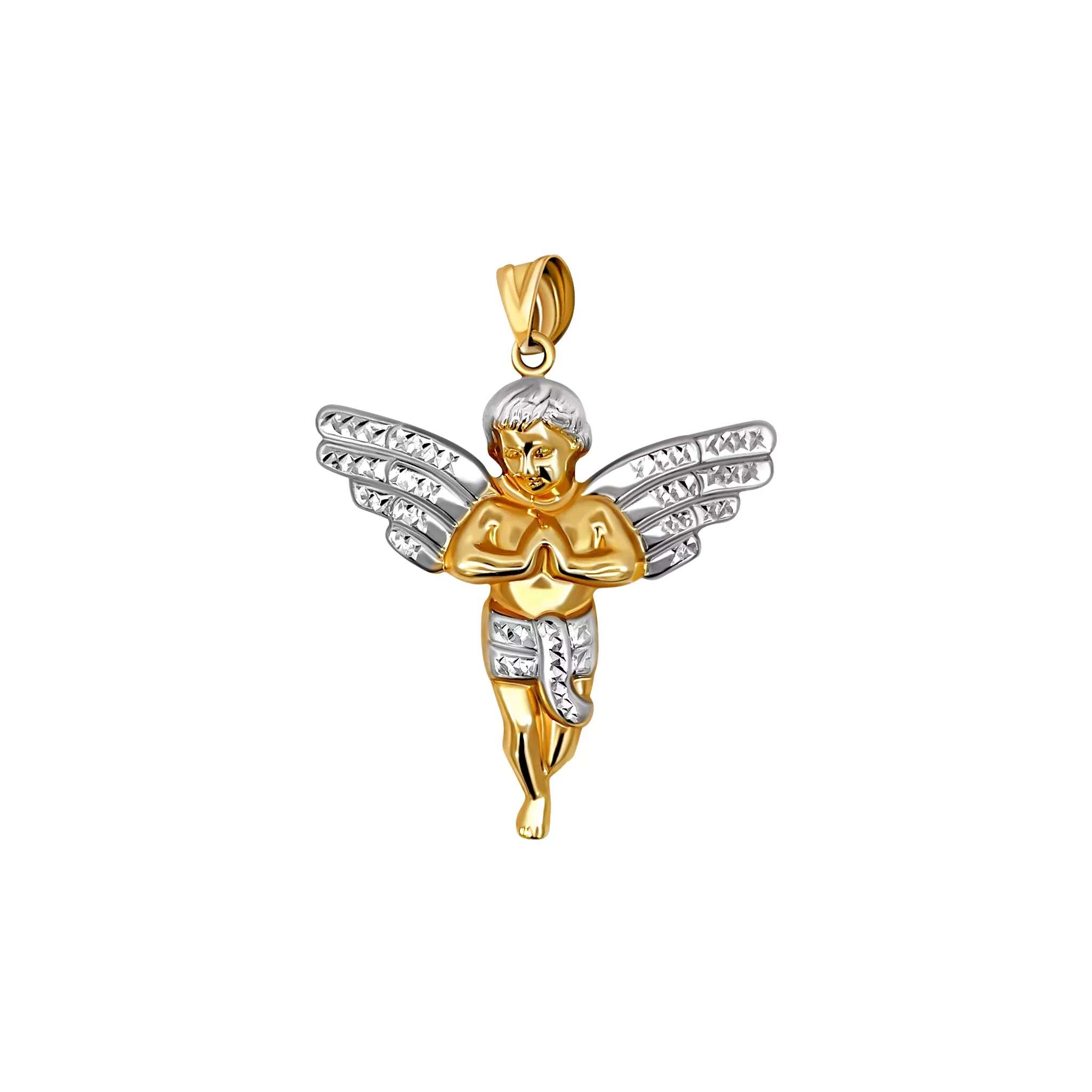 Two-Tone Gold Angel Pendant