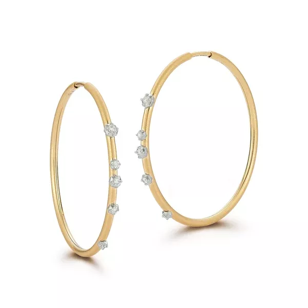 Two Tone Small Constellation Plié Hoops