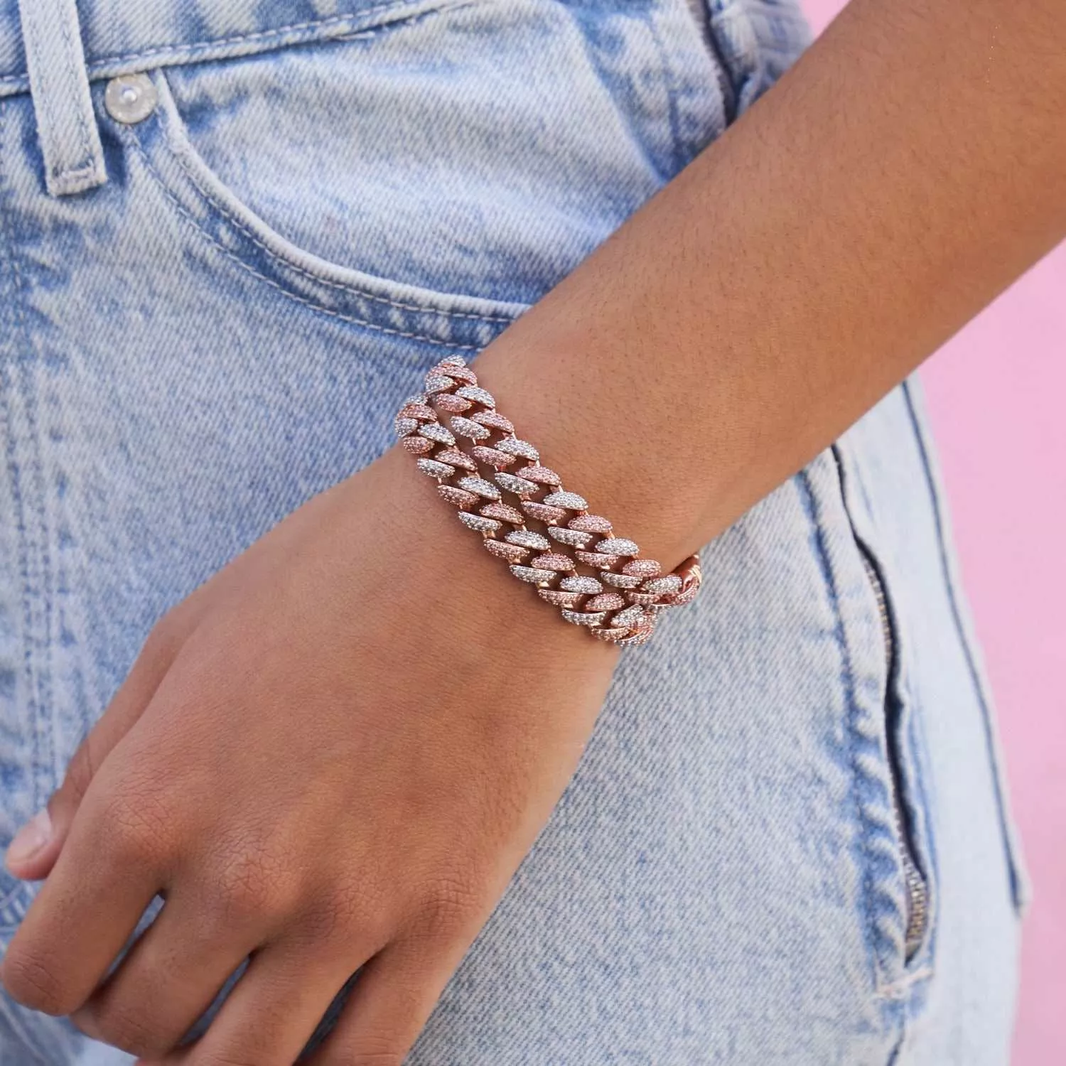 Two-Toned Iced Cuban Bracelet Bundle - 8.5mm