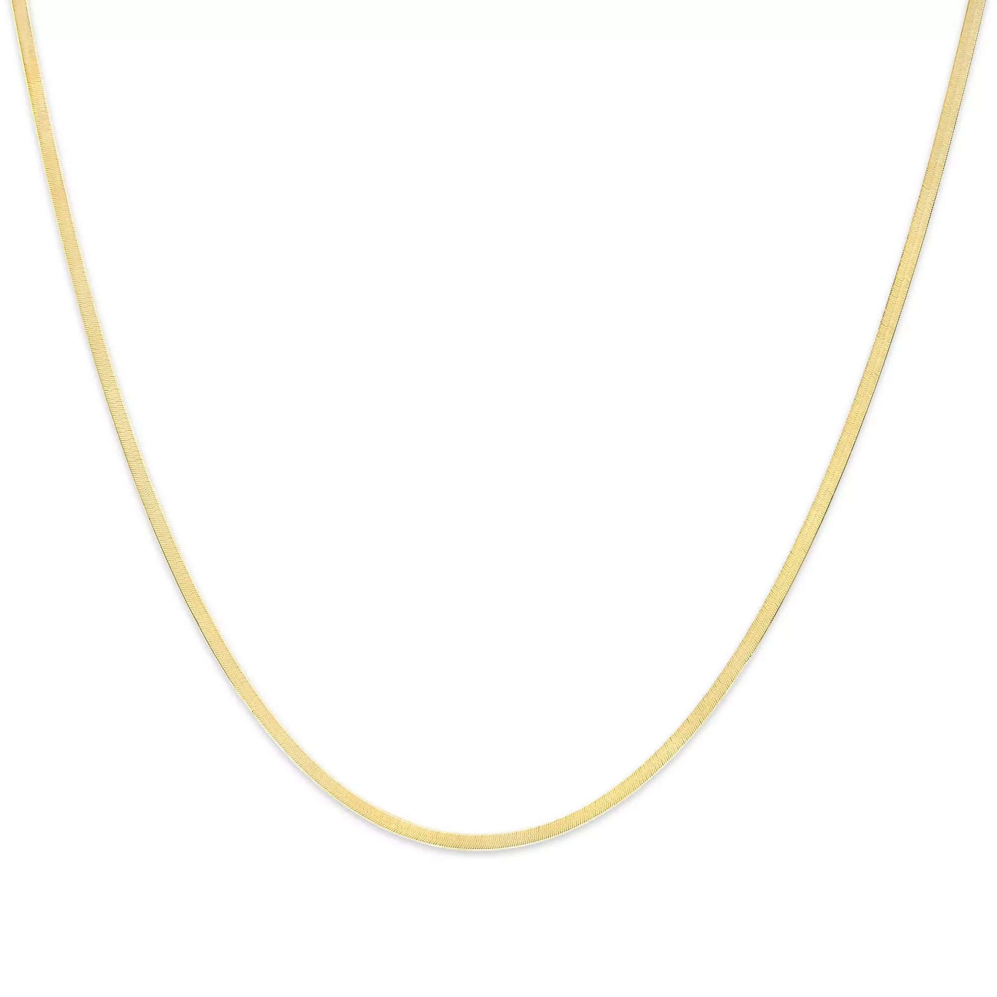 Unisex Solid 14K Gold 2.8mm Imperial Herringbone Chain Necklace