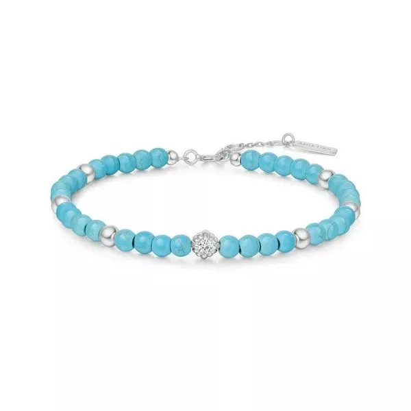 White Sterling Silver Bead Bracelet