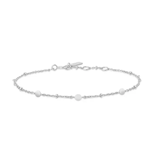 White Sterling Silver Bracelet - Silver Disk Station