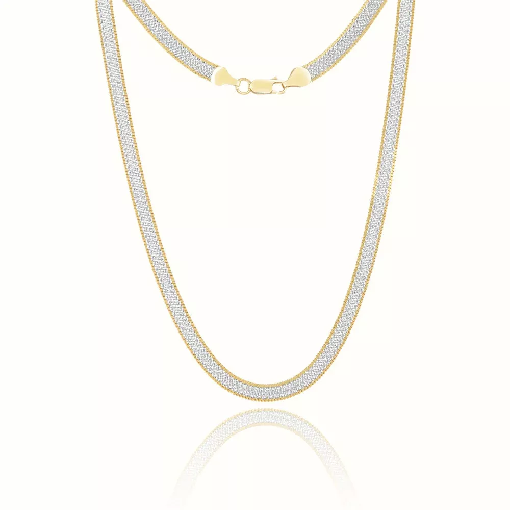 Women's Vermeil 2 Tone Herringbone Chain 4.5mm