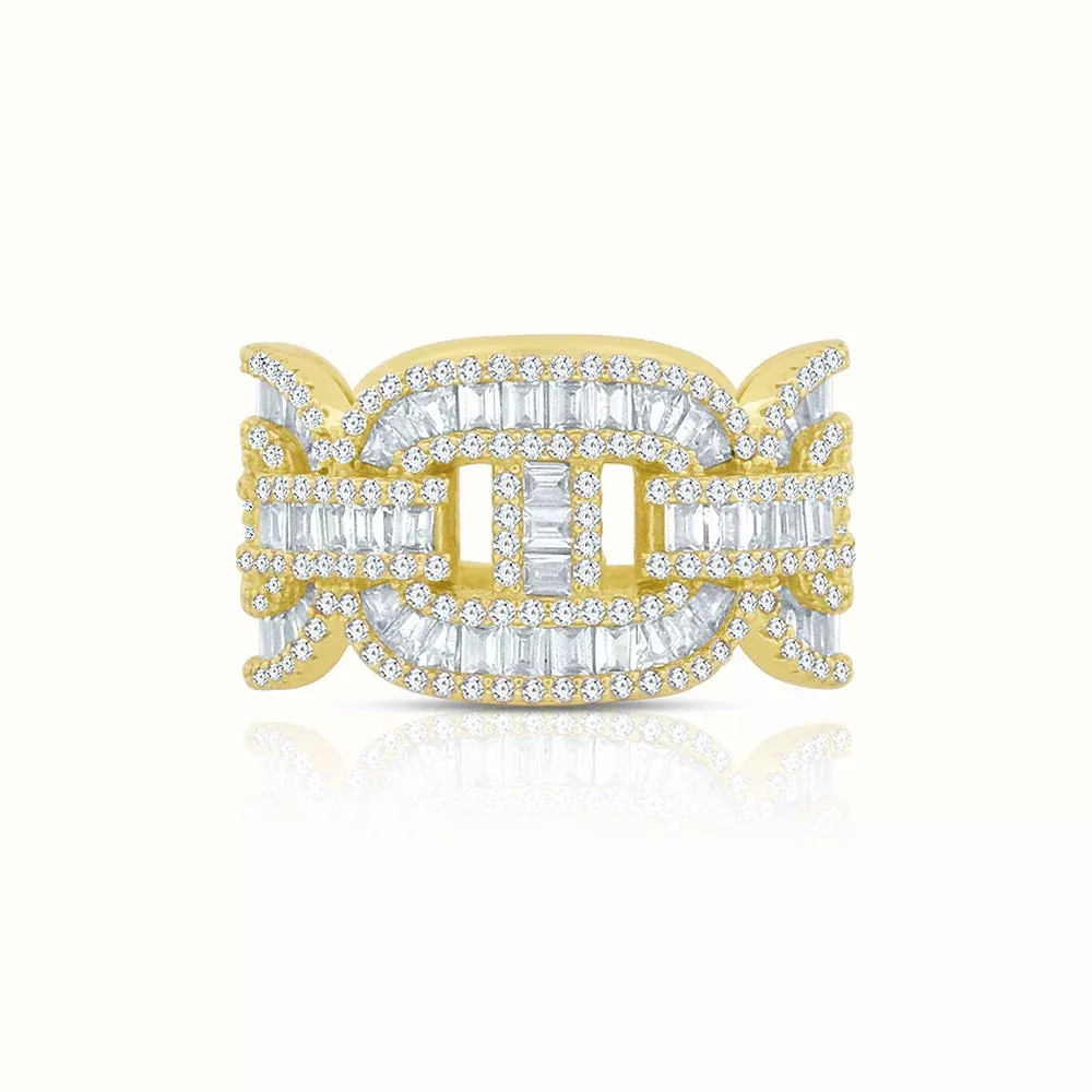 Women's Vermeil Diamond Baguette Mariner Ring