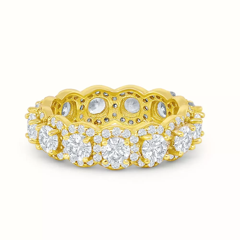 Women's Vermeil Diamond Eternity Halo Ring