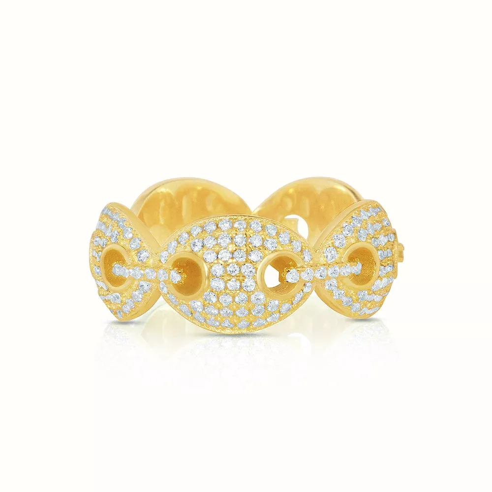 Women's Vermeil Diamond Puff Ring