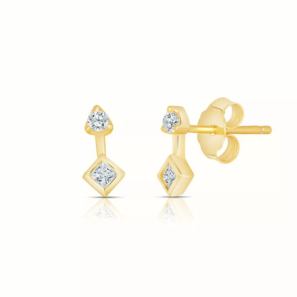 Women's Vermeil Diamond Spade Earrings
