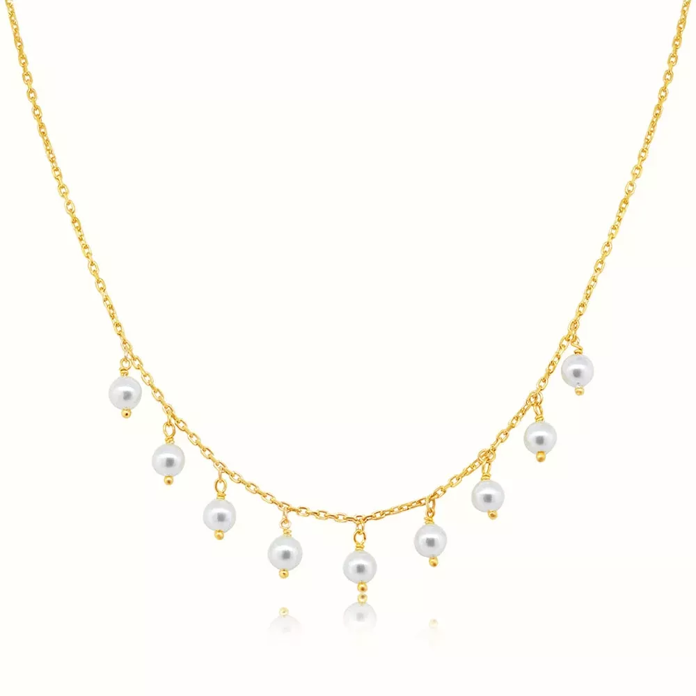 Women's Vermeil Floating Pearls Necklace Pendant