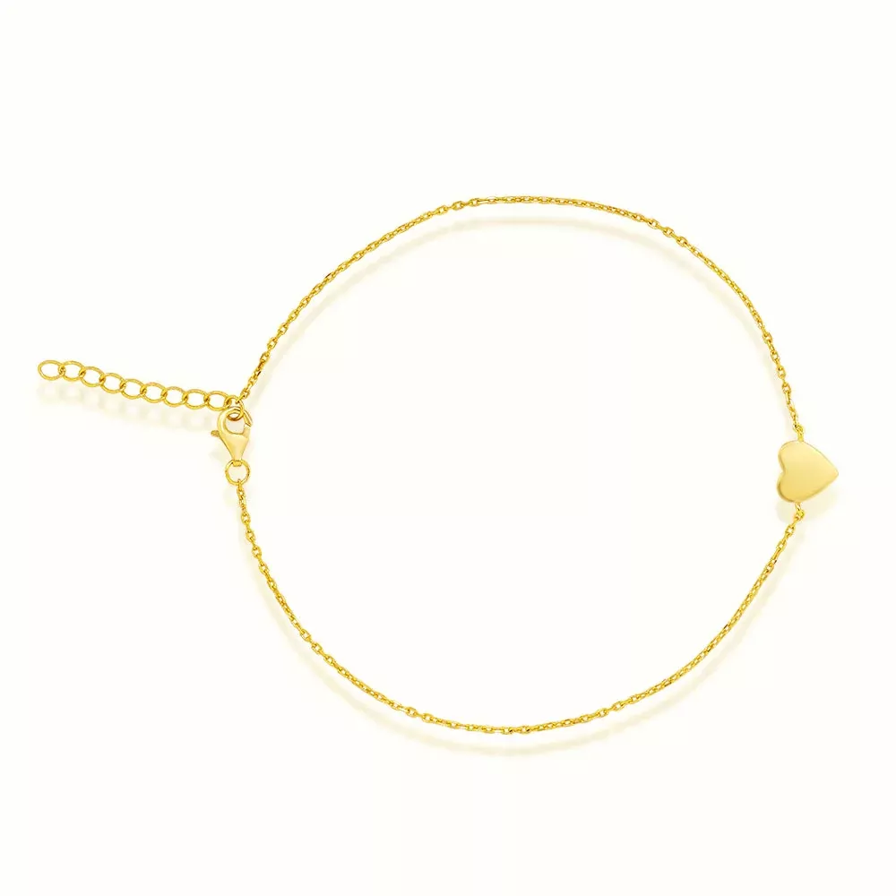 Women's Vermeil Gold Heart Anklet